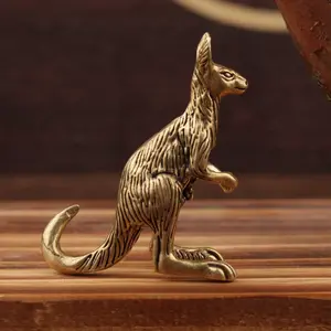 Vintage Brass Kangaroo Figurine, Statue, Handcrafted Desktop Decoration, Art Piece, Perfect Gift for Collectors, Unique Home Decor