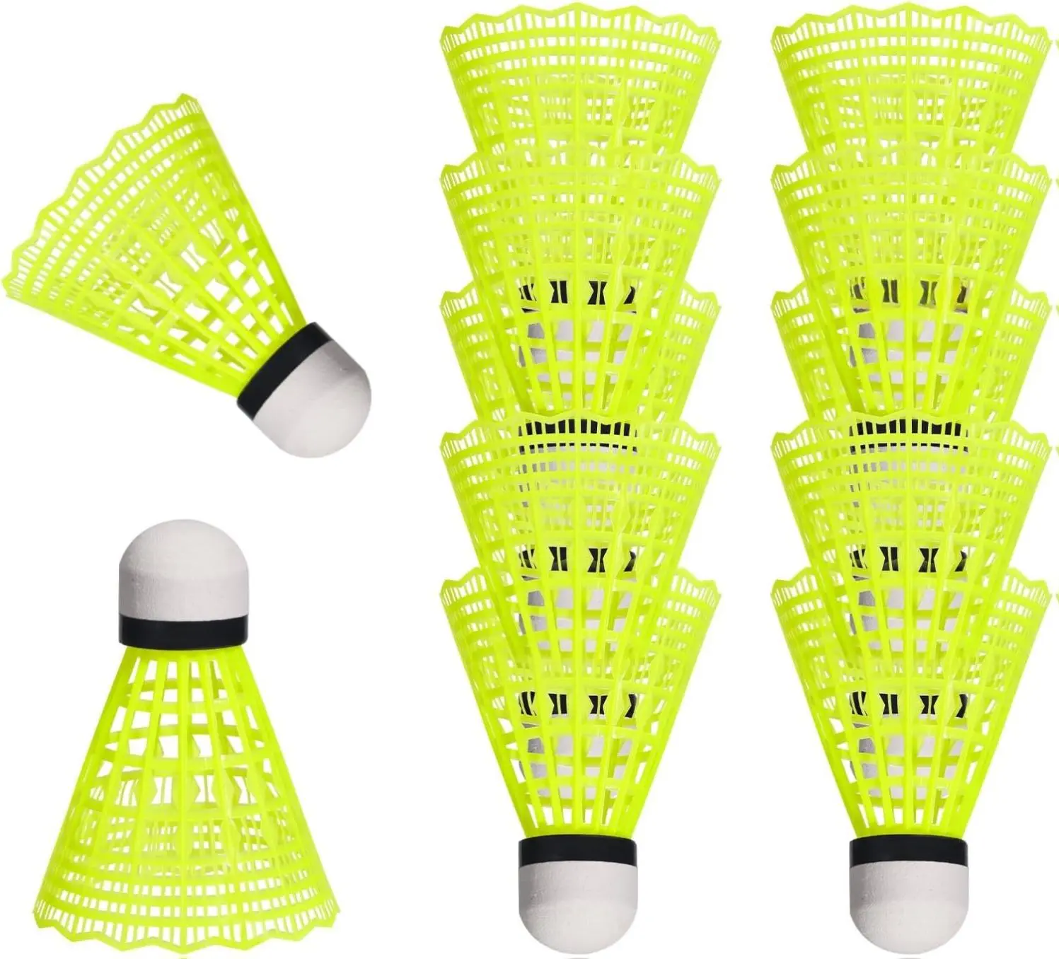 12 Pack Nylon Shuttlecocks, High-Speed & Durable Badminton Equipment with Stable Flight for Beginners' Indoor and Outdoor Sport Training