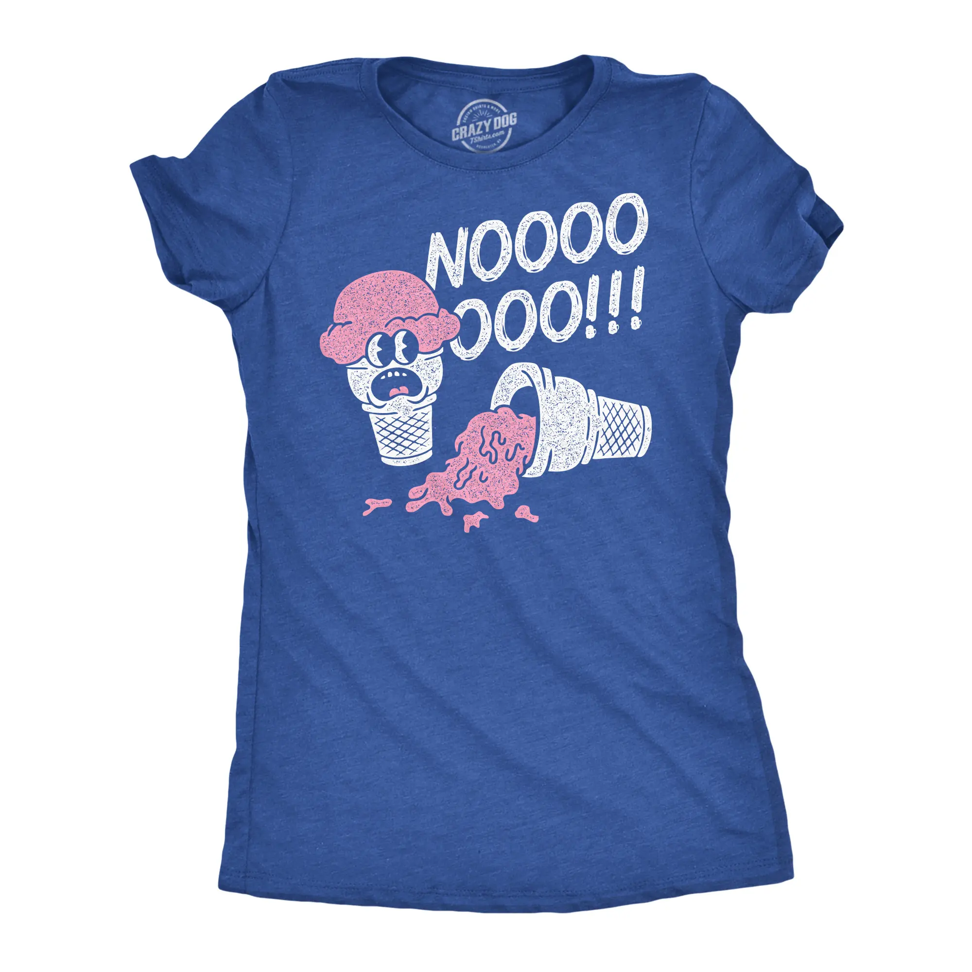 Womens Funny T Shirts Nooo Spilled Ice Cream Sarcastic Graphic Novelty Tee for Ladies Funny Womens T Shirts Cute Vintage Fashion Casual Ladies T-Shirt Gift Funny Sarcastic Top Women's Novelty Tees Royal -