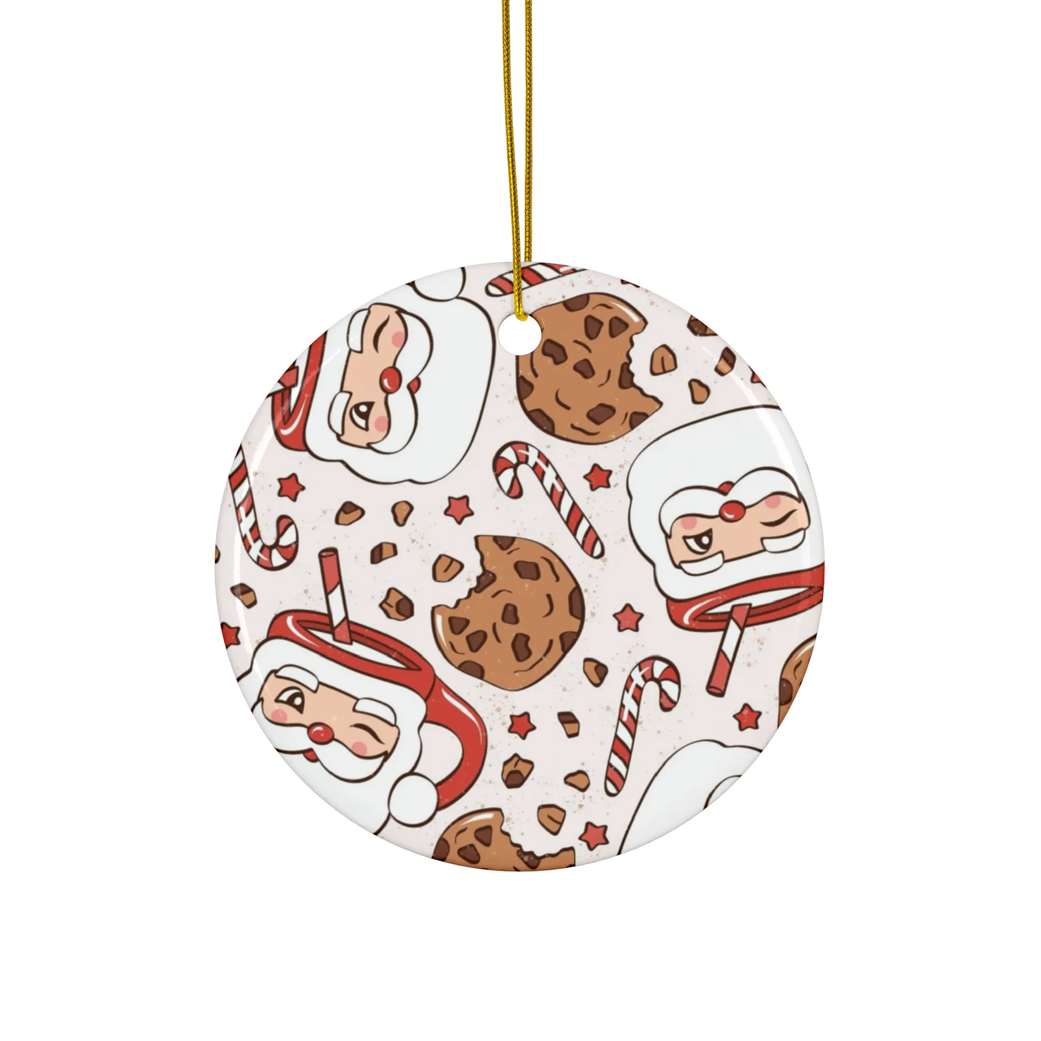 Whimsical Christmas Ceramic Ornaments, Festive Holiday Decor, Cute Santa Cookie Design, Perfect for Gift Giving, Tree Decorations, [...]