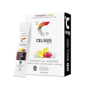 CELSIUS On The Go Cranberry Lemon, Sugar Free Drink Mix (14 Sticks per Pack)