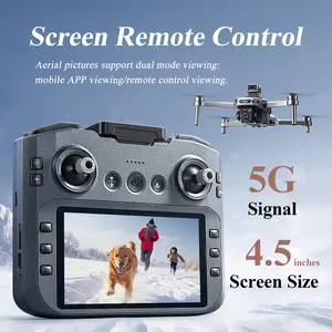 Foldable GPS Drone with Screen Remote Control, 4K Dual Cameras RC Quadcopter, Brushless Motor, Obstacle Avoidance, Optical Flow Hovering, Headless Mode, Intelligent Return, Wifi Connection, 2 Rechargeable 3.7V 3800mAh Battery, Lightweight Under 249g
