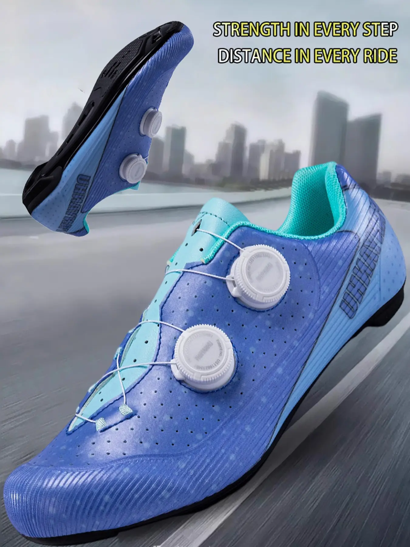 Unisex Cycling Shoes, Road Bike Bottom, Quick Lock Buckles, Breathable Pores, Lightweight, Sporty Style, All Seasons, Outdoor Shoes