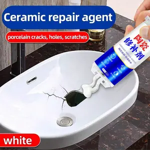 Ceramic Repair Agent, Super Waterproof Adhesive, Effective Crack Repair for Sink, Strong Crack Glue for Bathtub, Toilet, Basin, Seal Protector