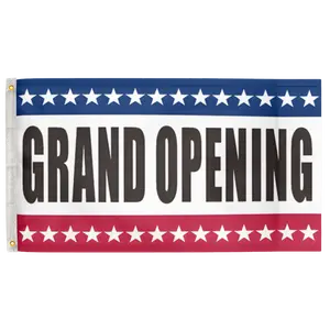 Grand Opening Red White & Blue 3'X5' Flag 100D Polyester (90cm x 150cm) Business Flag (B20) RolFlags