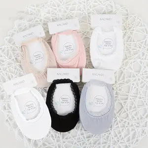 6 Pairs Pack of Lace-Up Socks for Baby Girls, Cute Lace Boat Socks for Baby Girls, Summer Soft Lace-Up Boat Socks