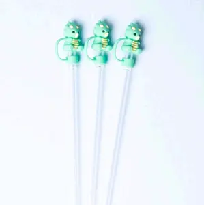 1 Piece Cute Dino Straw Topper