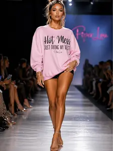 Hot Mess Just Doing My Best Graphic Crewneck Sweatshirt
