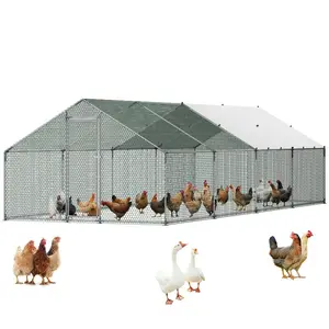 VEVOR Large Metal Chicken Coop, 9x 25x 6.6 ft, Walk - in Chicken Run House with Waterproof Cover Sturdy Frame, Dome Roof Poultry Cage Duck Pen for Rabbit Hen Goose Outdoor Backyard Farm UseVEVOR Super Brand Day