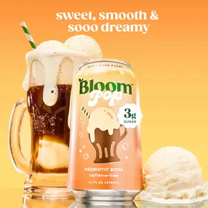 NEW - Bloom Pop - Root Beer Float - Prebiotic Soda 12 Pack, 12oz Cans - Prebiotic Soda for Gut Health, Low Calorie Soda, No Caffeine, Healthy Soft Drink Alternative Beverage