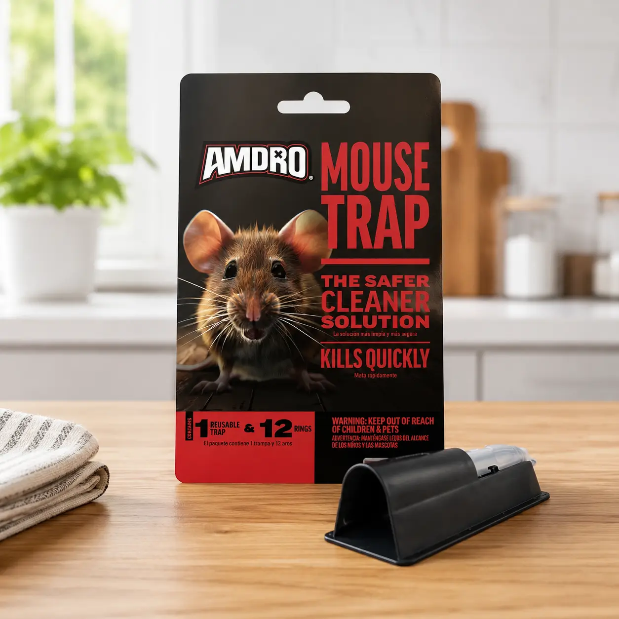 Reusable Mouse Trap - Indoor Pest Control Device, Capable of Killing Up to 12 Mice