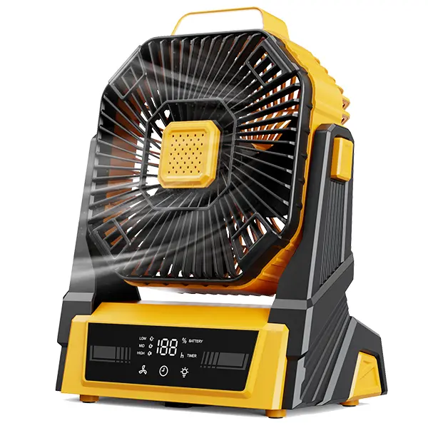 Smart Frog 2026 Upgraded 20000mAh Portable Rechargeable Camping Fan, Battery Powered Outdoor Cordless Fan | 3 Speeds Strong Airflow, Up to 60H Run Time, 3 Brightness LED Lights, Lightweight Fan Ideal for Camping, RV, Job Site, Beach, Tent, Travel & Indoor