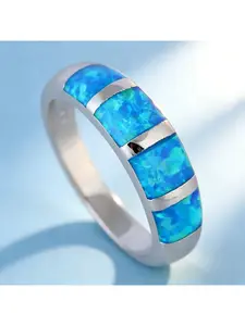 Opal Copper Ring for Women Men Gothic Vintage Jewelry Luxury Wedding Engagement Couple Matching Cocktail Rings Set Gift for Her