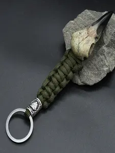Punk Rock Odin Raven Skull Keychain, Gothic Resin Eagle Bird Head Key Ring, Witchcraft Style, Unique Accessory for Fans