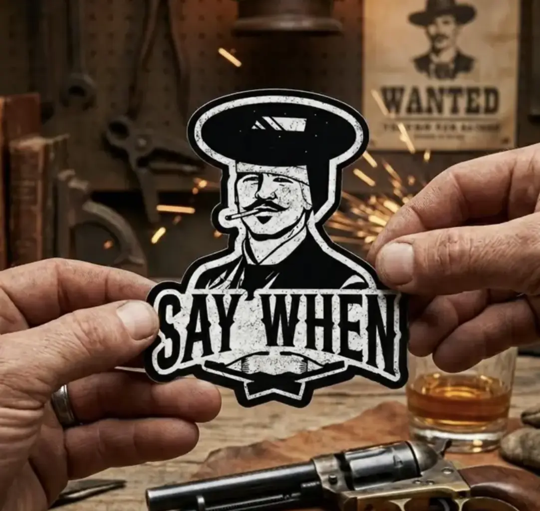 Say When Sticker, Funny Welder Sticker, Say When Welding Decal, Humor Graphic