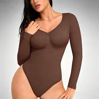 Women's Seamless Minimalist Shapewear BodysuitUnitard | Waist Cinching Belly Control with ZipperFly Easy Wear Layered Base Layer