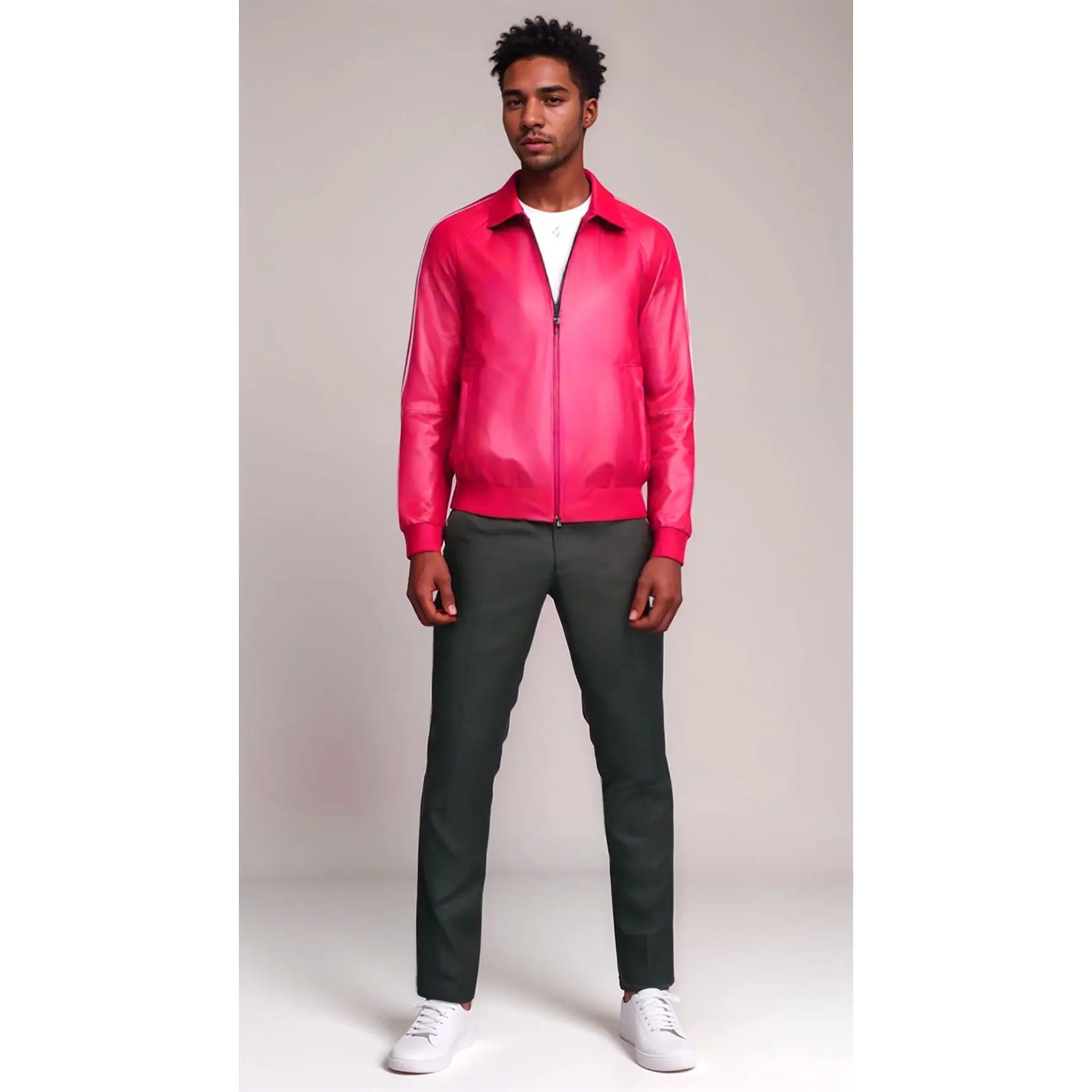 Barya New York Men's Smooth Lightweight Lambskin leather Jacket