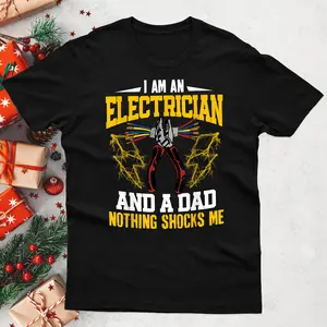 Funny Electrician Daddy Electrical Engineers Father's Day T-Shirt, Fashion Casual Short Sleeve T-Shirt Size S-5XL