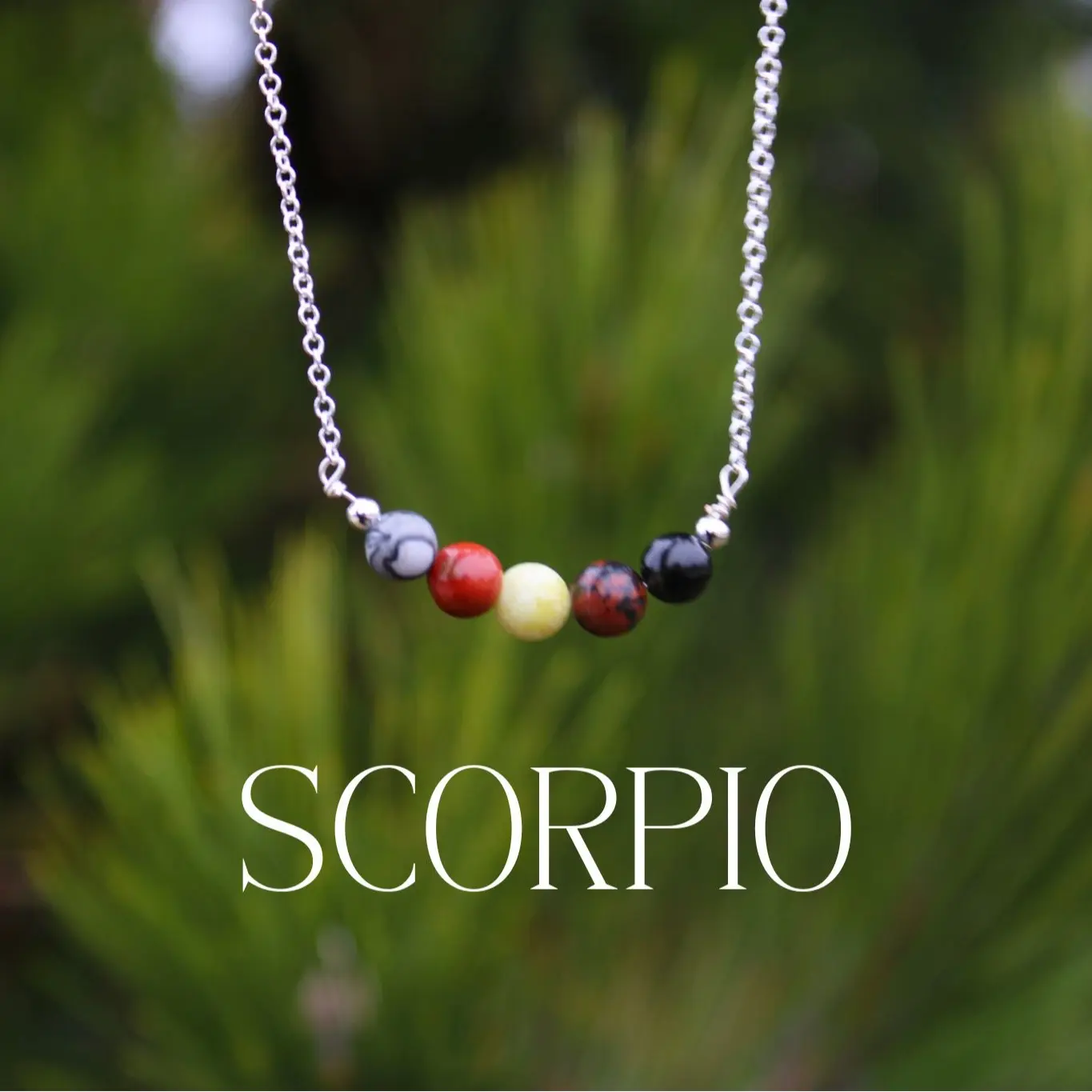 Handmade Scorpio Crystal Bead Necklace | Dainty Daily Wear | Natural Tumbled Stones | Personalized Healing Crystal Astrology/Zodiac Necklace | Birthday and  Anniversary
