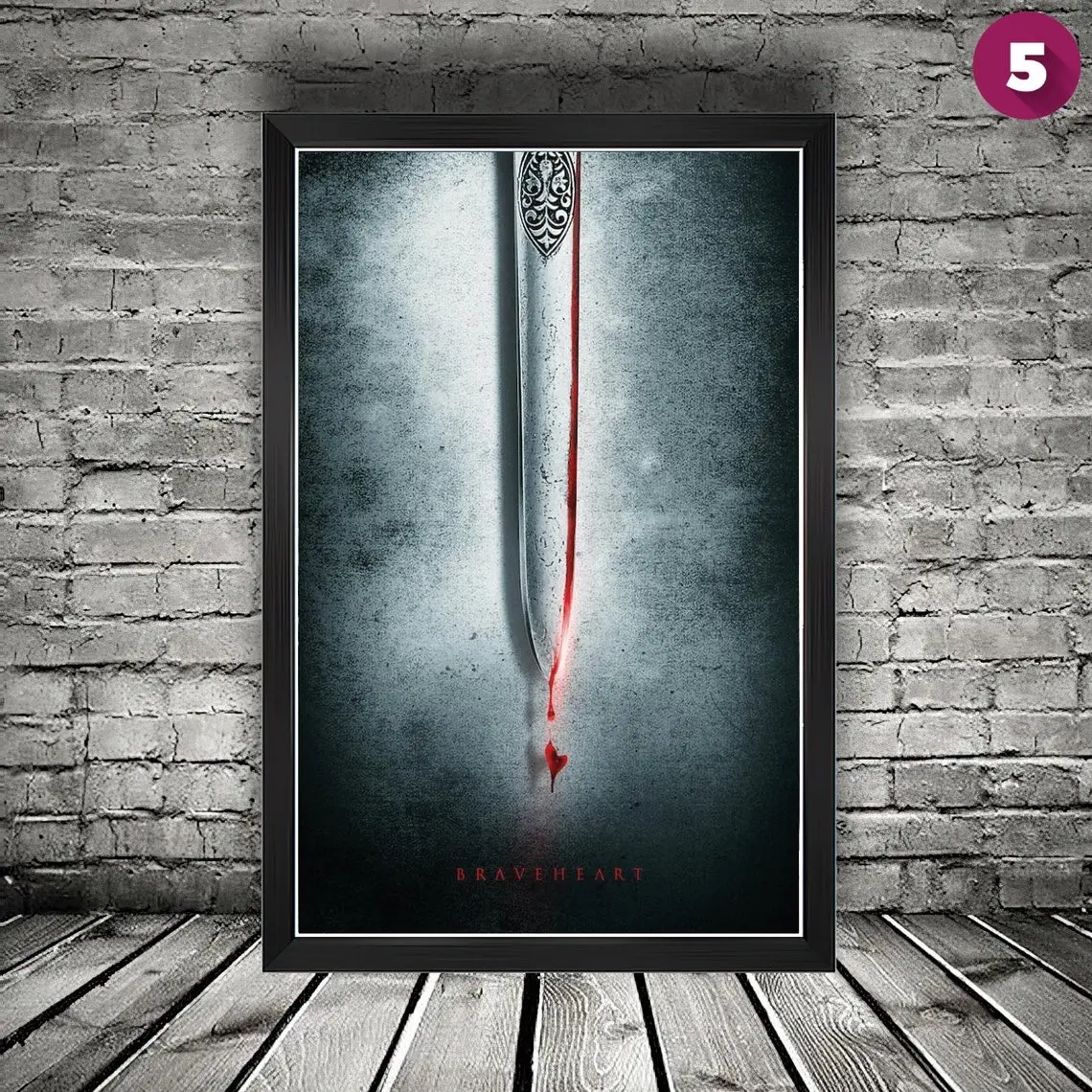 Braveheart (1995) Movie Poster, Mel Gibson, Sophie Marceau, Brendan Gleeson, Catherine McCormack, History,  War, Drama , Wall Art