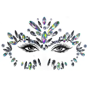 Face Jewels Face Gems Sticker Face Crystal Rhinestone Face Jewel for Festival Rave Carnival Party Makeup Peel Removable Cosmetic