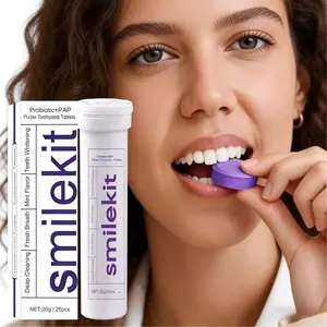 Exclusive Design 25pcs Pap Whitening Toothpaste Tablets, Probiotic Chewing Solid Toothpaste Tablets, Fresh Breath Oral Care Mouthwash Tablets