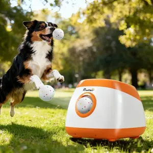 Automatic Dog Ball Launcher with 26-80 FT Distance, Automatic Ball Launcher for Medium and Large Dogs, Orange,indoor&outdoor