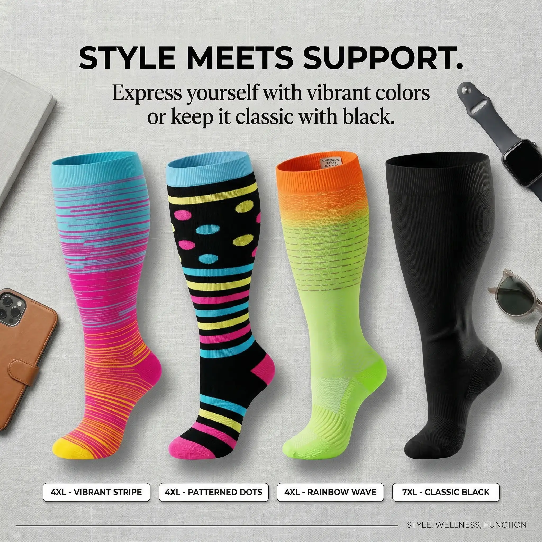 【Nomad Ridge】 Best Support for Sports  Compression Socks 20-30 mmHg Long Knee High Socks for Women Men Support Athletic Travel Daily Wear  support sock  calf compression