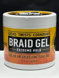 BRAID GEL EXTREME HOLD 16OZ FOR LOCKS, TWISTS, CORNROWS. USE AS AN EXCELLENT EDGE GEL.