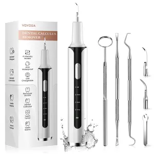 VOYOGA Plaque Remover for Teeth, Ultrasonic Dental Scaler,Electric Tooth Cleaner Tartar Remover for Teeth with LED Light,4 Modes Rechargeable Teeth Cleaning Kit with Dental Tools,