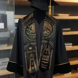 Personalized Mexican Graduation Stole 2026, Mexican Flag Graduation Sash, Mexico Pattern Stole, Custom Name & School Sash Senior Grad Gift