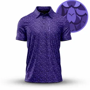 Bogey Bros Men’s Purple Pattern Golf Polo Shirt Breathable Stylish Casual Performance Wear