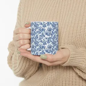 [Sale off up to 50%] Havanese French Blue Toile De Jouy Mug, Havanese mom, Havanese Lover gift, Havanese Coffee Mug, Toile mug, 11oz & 15oz ceramic mug