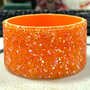 Orange Crush Blinging Silicone Boot Bumper Sleeve for tumblers Drinkware Cup stanley tumbler drinkware accessory