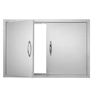 【SummerFinds】VEVOR BBQ Access Door, 35W x 24H Inch Double Outdoor Kitchen Door, Stainless Steel Flush Mount Door, Wall Vertical Door with Handles, for BBQ Island, Grilling Station, Outside Cabinet