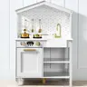Best Choice Products Farmhouse Play Kitchen Toy for Kids w/ Chalkboard, Storage Shelves, 5 Accessories