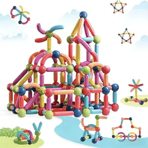 Magnetic Building Block Set, Educational Puzzle Toy, Stem Stacking Toy, Creative Model Combination Kit, Suitable for Boys & Girls, Magnetic Construction Set, Magnetic Building Tiles