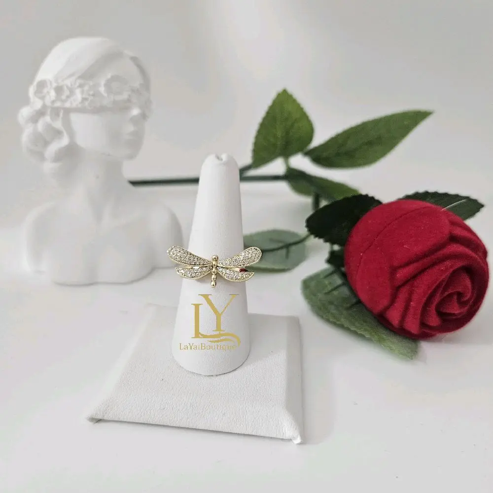 LaYaiBoutique #1955 high quality 14k gold plated dragonfly ring