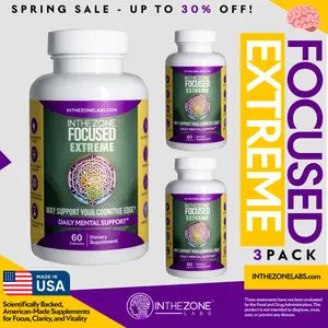 InTheZone Focus Extreme 3 Pack – Premium Nootropic & Nutraceutical for Unstoppable Clarity & Energy (60 Capsules)”