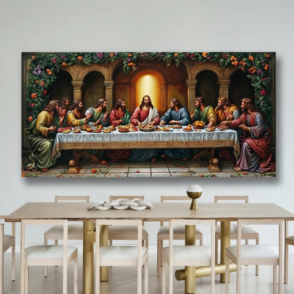 "The  " 2D Large-Sized 30x60in Wall Print, Home Decor for Living Room & Bedroom, Festive Gift for Christmas, Halloween  last supper wall art titan anime