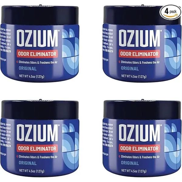 Ozium 4.5 Oz. Odor Eliminating Gel for Homes, Cars, Offices and More, Original, 4 Pack