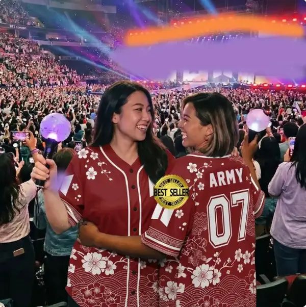 Custom Bangtan Baseball Jersey Arirang, Kpop Gift for Bangtan Fans, V-neck Bangtan Shirt, Bangtan World Tour 2026 Merch Army Jersey