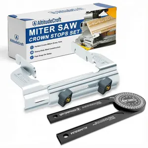 AltitudeCraft Miter Saw Crown Stops with Angle Finder, Heavy-Duty Steel Trim Molding Jig for DEWALT DW703-DWS780