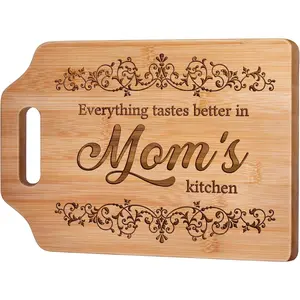 Gifts for Mom, Mom Gifts - Engraved Bamboo Cutting Board 12.3"L x 8.7"W x 0.4"Th - Birthday Gifts for Mom, Mom Birthday Gifts from Daughter Son