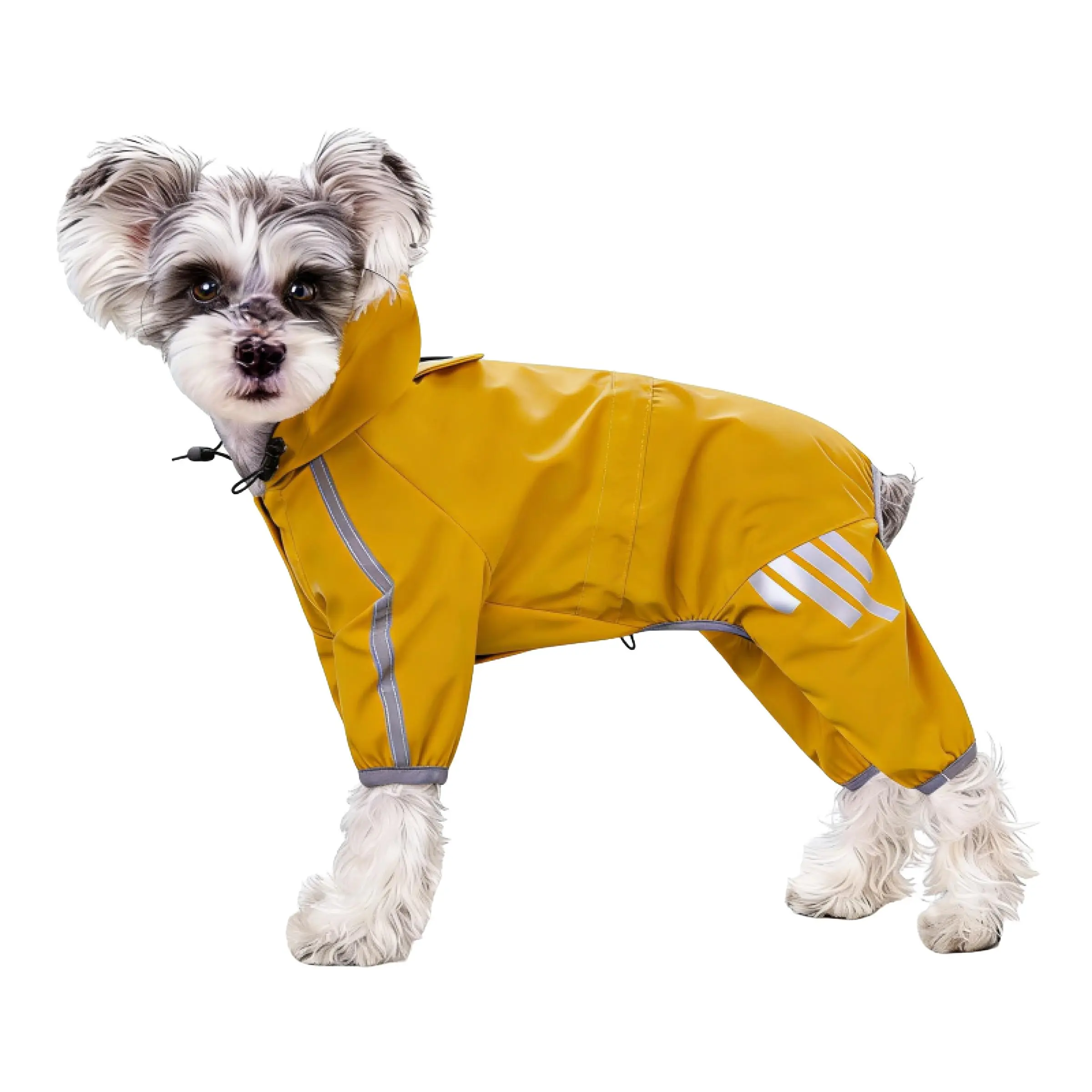 Dog Raincoat Clothing Clothes Waterproof Outdoor Breathable Comfort Elastic Edges Night Reflective Strip Suitable for Different Dog Weights Pet Supplies
