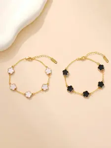 Clover Design Bracelet, Flower Design Bracelet, Fashionable Jewelry for Women & Girls, Trendy All-match & Exquisite Jewelry for Birthday Gift