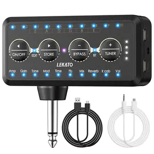 Rechargeable Guitar Headphone Amplifier, Bluetooth Amp Models Delay Reverb Overdrive Tuner Rechargeable Guitar Headphone Amplifier, Bluetooth Amp Models Delay Reverb Overdrive Tuner