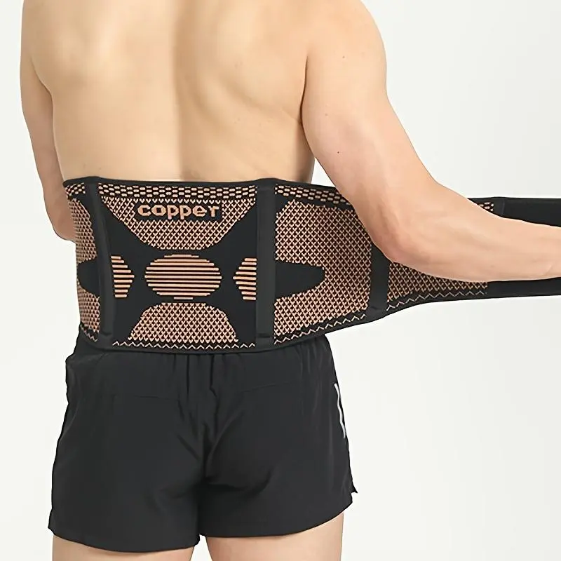 Copper Compression Waistband 2025 New Professional-Grade Copper Lumbar Support Brace Adjustable Fit Wrap Belt for Sports Fitness Squats Weightlifting Deadlift Training Healthcare Tool