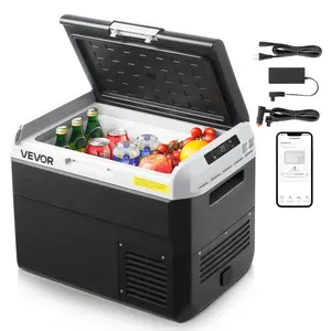 【FathersDayGift】 VEVOR 12 Volt Car Refrigerator, 31.7QT/30L Car Fridge, Portable Electric Cooler with -4 ℉ ~68 ℉   Adjustable Temperature, 12/24V DC and 100- 240V AC Compressor Freezer for Outdoor, Camping, Travel, RV