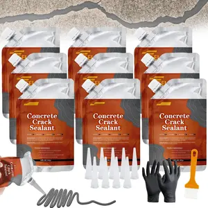 Concrete Crack Filler, 9Packs  Concrete Crack Sealant, Weather-Resistant Caulking Glue,Quick-Drying &  Repair Adhesive for Slabs, Driveways, Sidewalks (Grey)